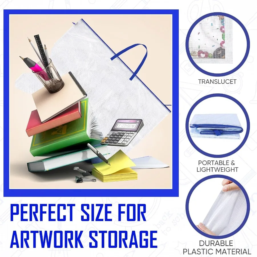 Large 36 x 48 Inch Art Portfolio Case with Handle for Bulletin Board Display and Storage Durable Art Portfolio Bag for Posters