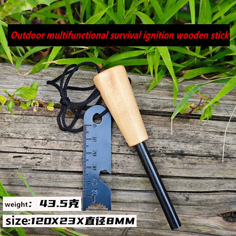 Semilla portátil para exteriores, equipada con herramientas de supervivencia al aire libre como palos de magnesio, armas de fuego, mangos de madera y palo de pedernal