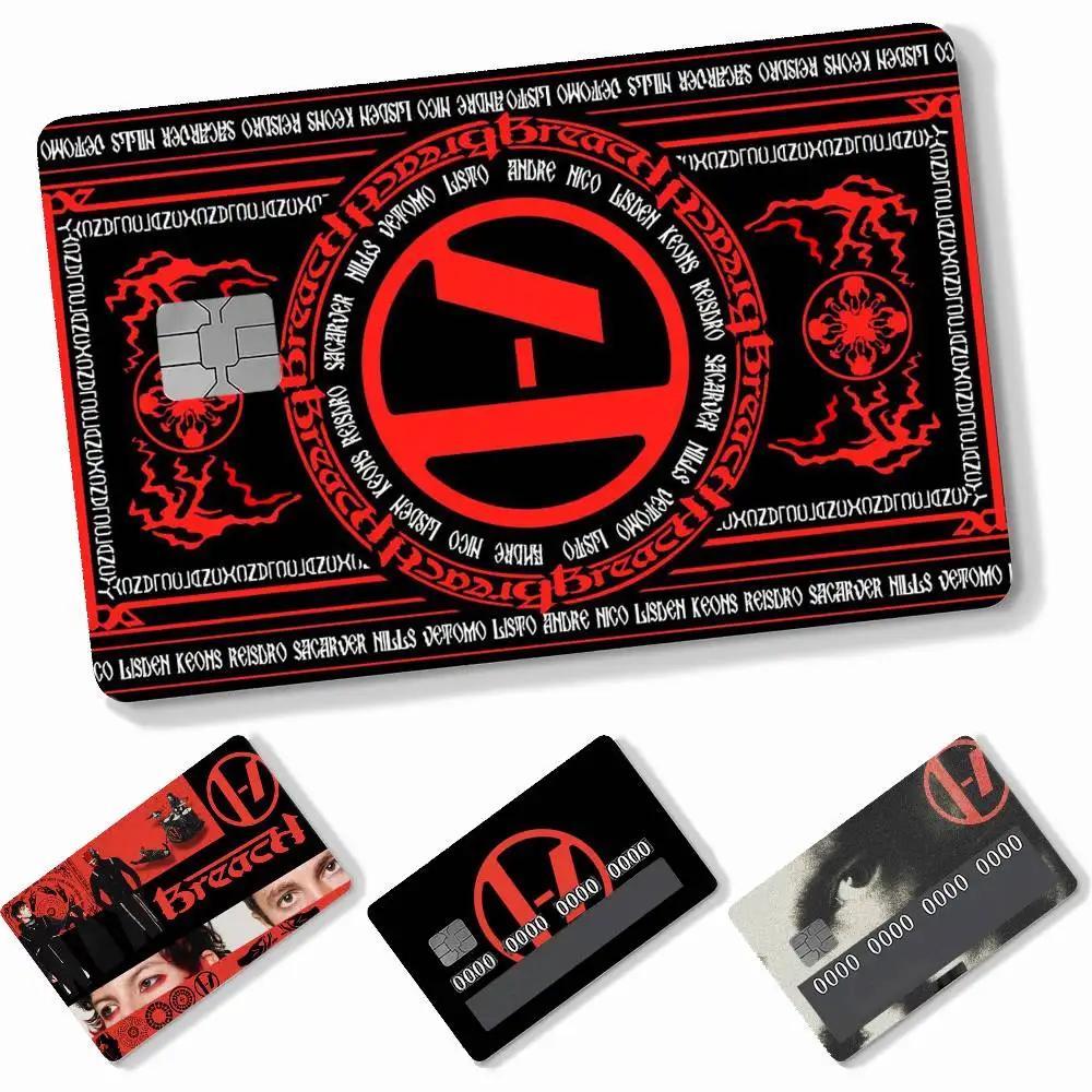 Popular T-Twenty One Pilots Band 4pcs Credit Card Skin Stickers Suitable for Bank Debit Subway Bus Transit Pass Decorative Cover
