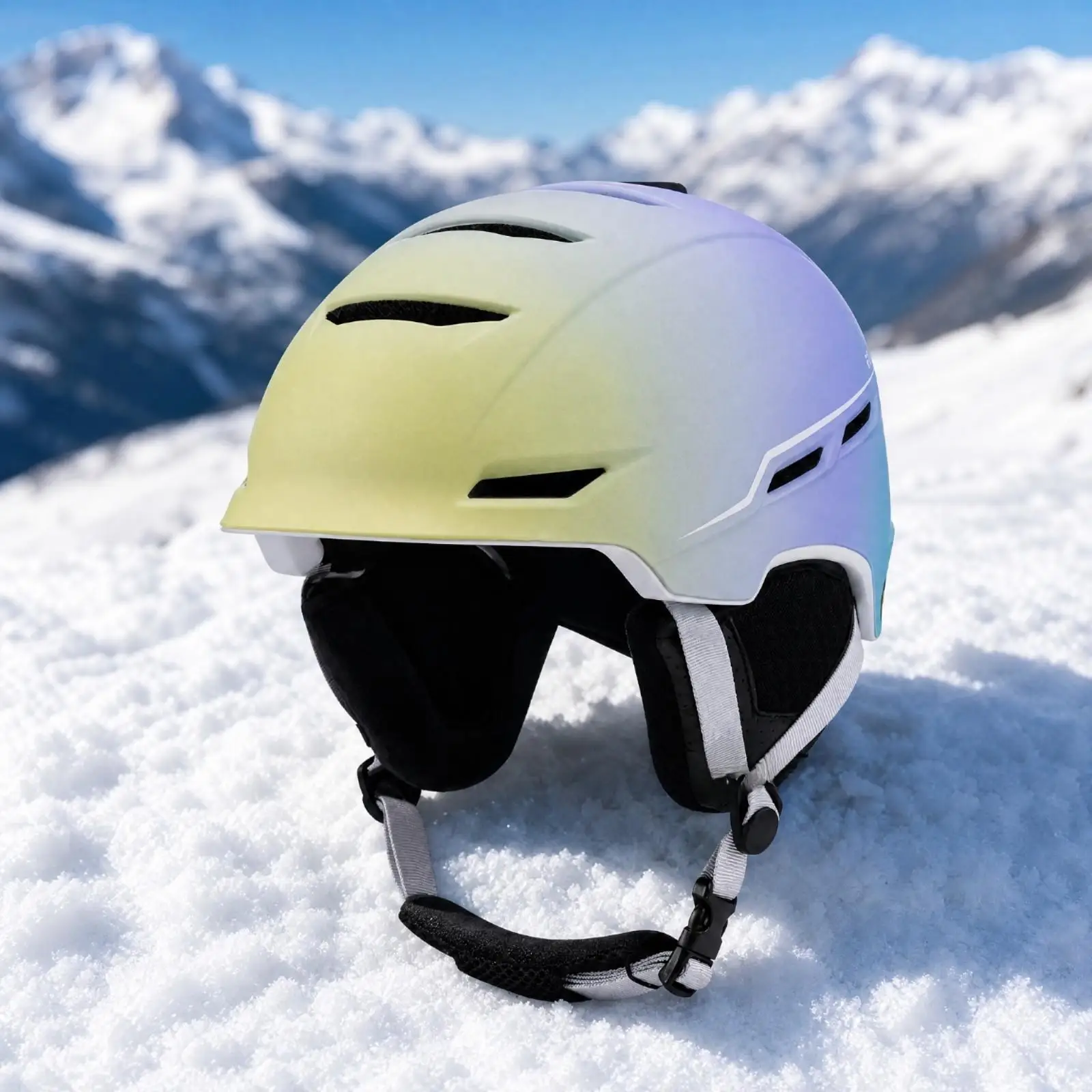 Snowboard Helmet with Face Shield for Skiing and Snowboarding Lavender Pastel Design PC EPS Safety Headgear