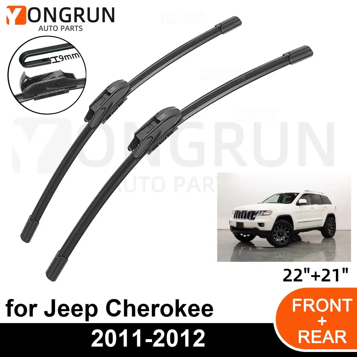 

Car Front Windshield Wipers For Jeep Cherokee 2011-2012 Wiper Blade Rubber 22"+21" Car Windshield Windscreen Accessories