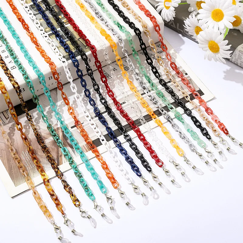 

Face Mask Lanyards Resin Chain Acrylic Eyeglasses Chain Fashion Anti-lost Decorative Chain Colorful Eyeglass Hanging Rope