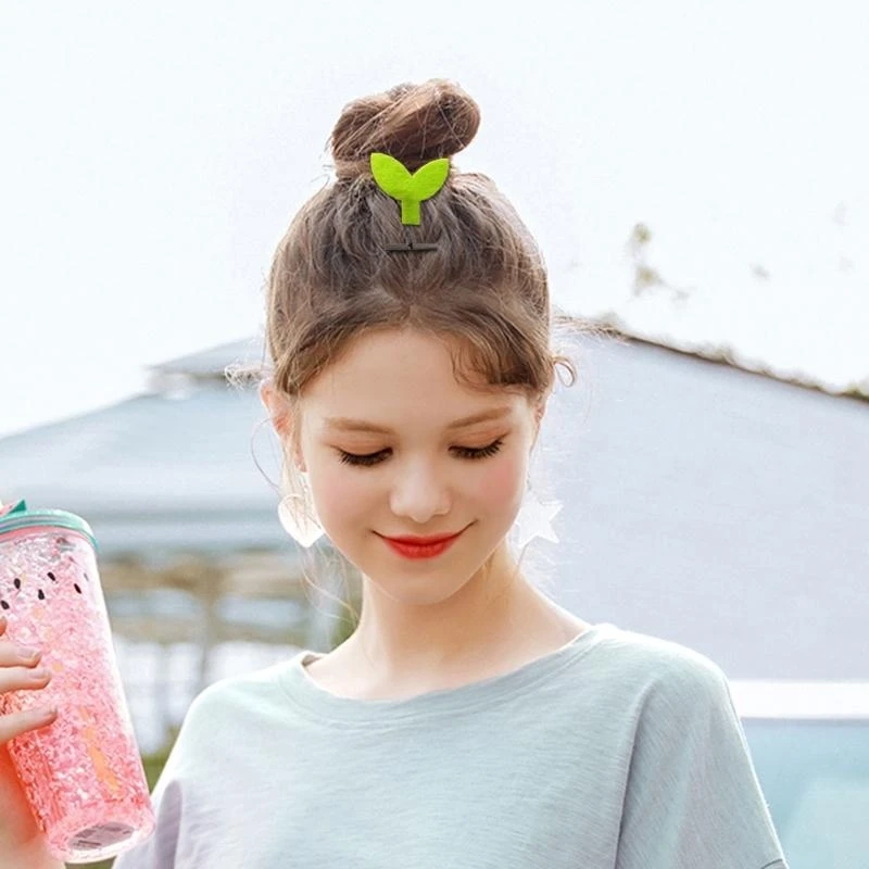 R1WE Exclamation Mark Showy Hair Clip Fun Showy with Flower Side Clip for Girls