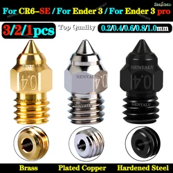 MK8 Nozzle CR-6 SE Hard Steel Brass Copper Plated Nozzles For Creality CR6 SE CR5 PRO /Ender 3 S1 pro / CR10 V2 / Ender 3 nozzle