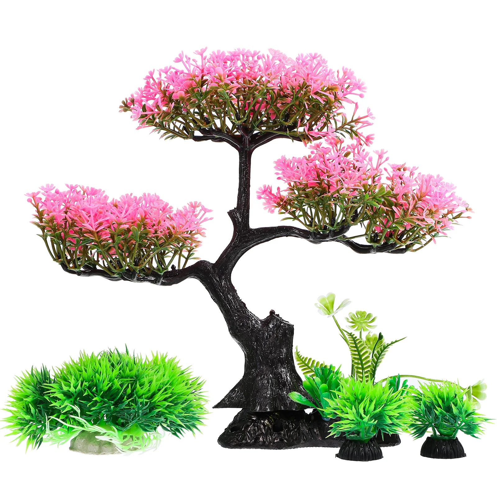 

Plants and Water Set Mini Aquarium Bonsai Decor Artificial Turtle Tank For Fish Accessories World