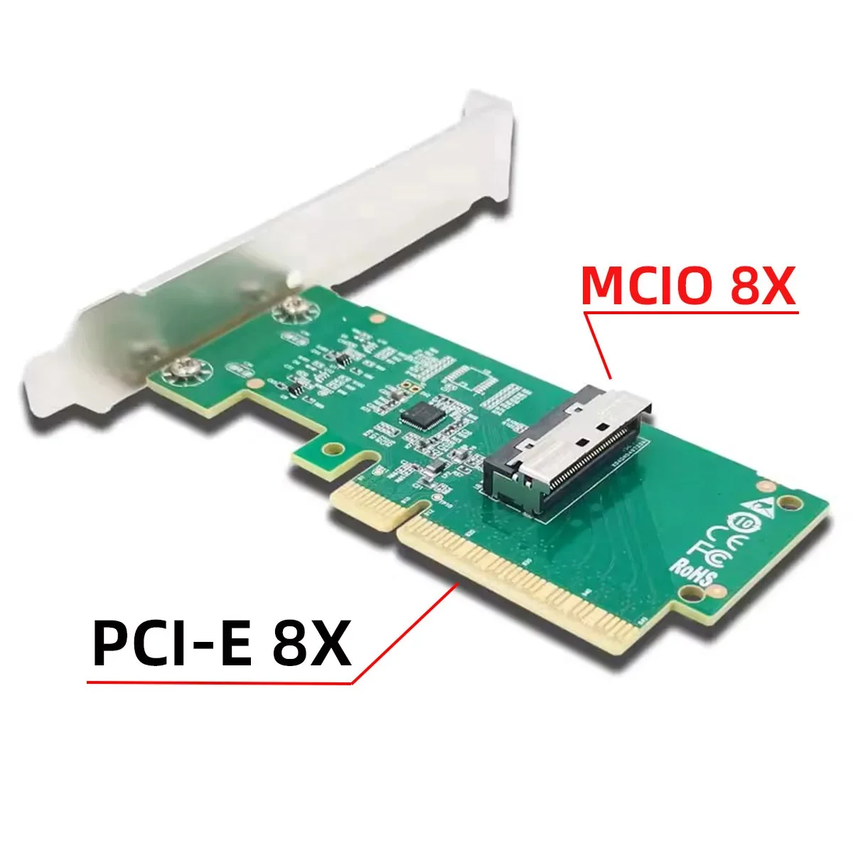 NEW PCIe 5.0 Adapter Base X16 MCIO 8i Female NVMe + PCIe5 Dual-port External Graphics Card Adapter Split Card ocking station