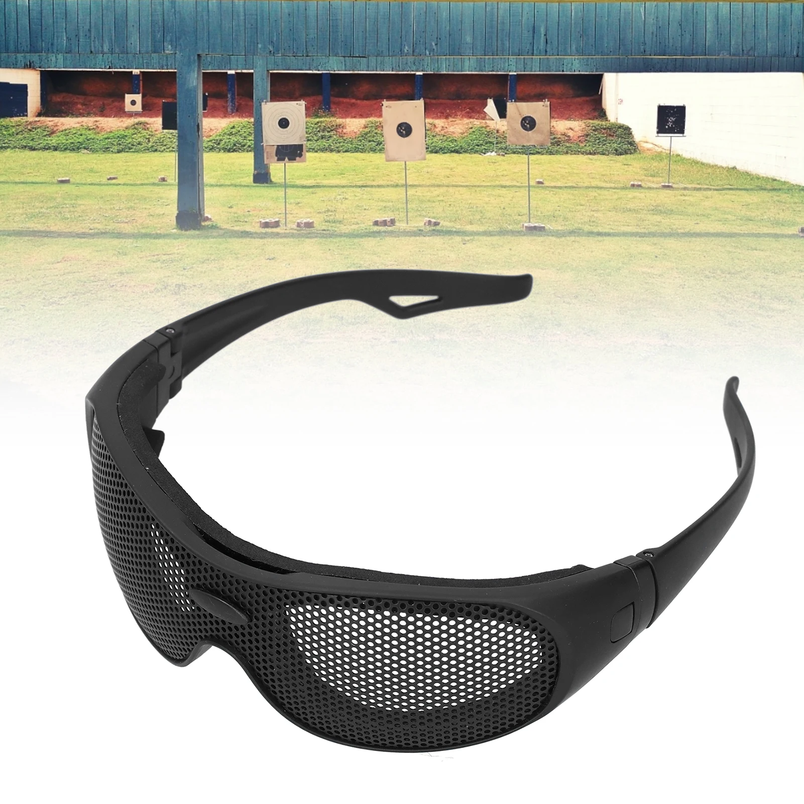 Impact Resistant Glasses UV400 Goggles Safety Goggles Impact Resistant Iron Mesh Pattern UV400 for Military Fans CS Outdoor Game