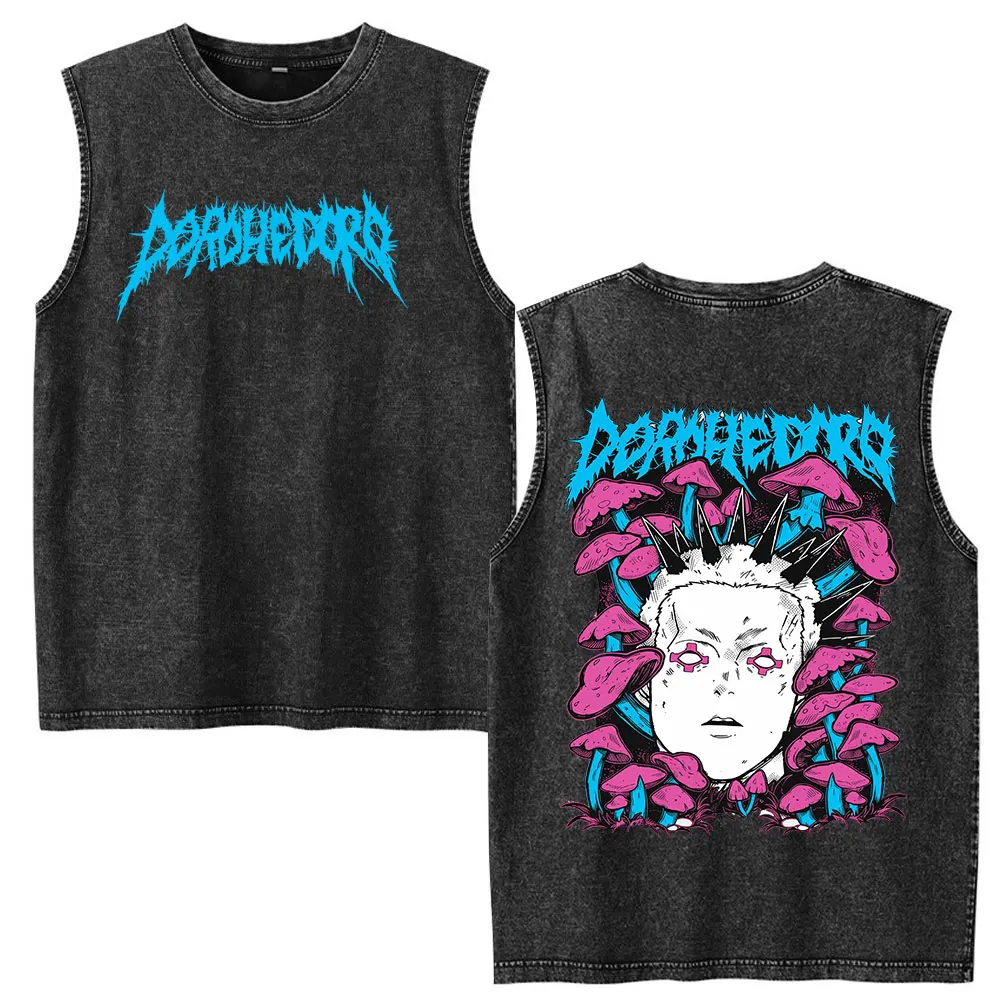 Anime Dorohedoro Kaiman You Arent The One Vintage Washed Tank Tops T Shirts Men Women Cotton Oversized Sleeveless Vest T-shirts