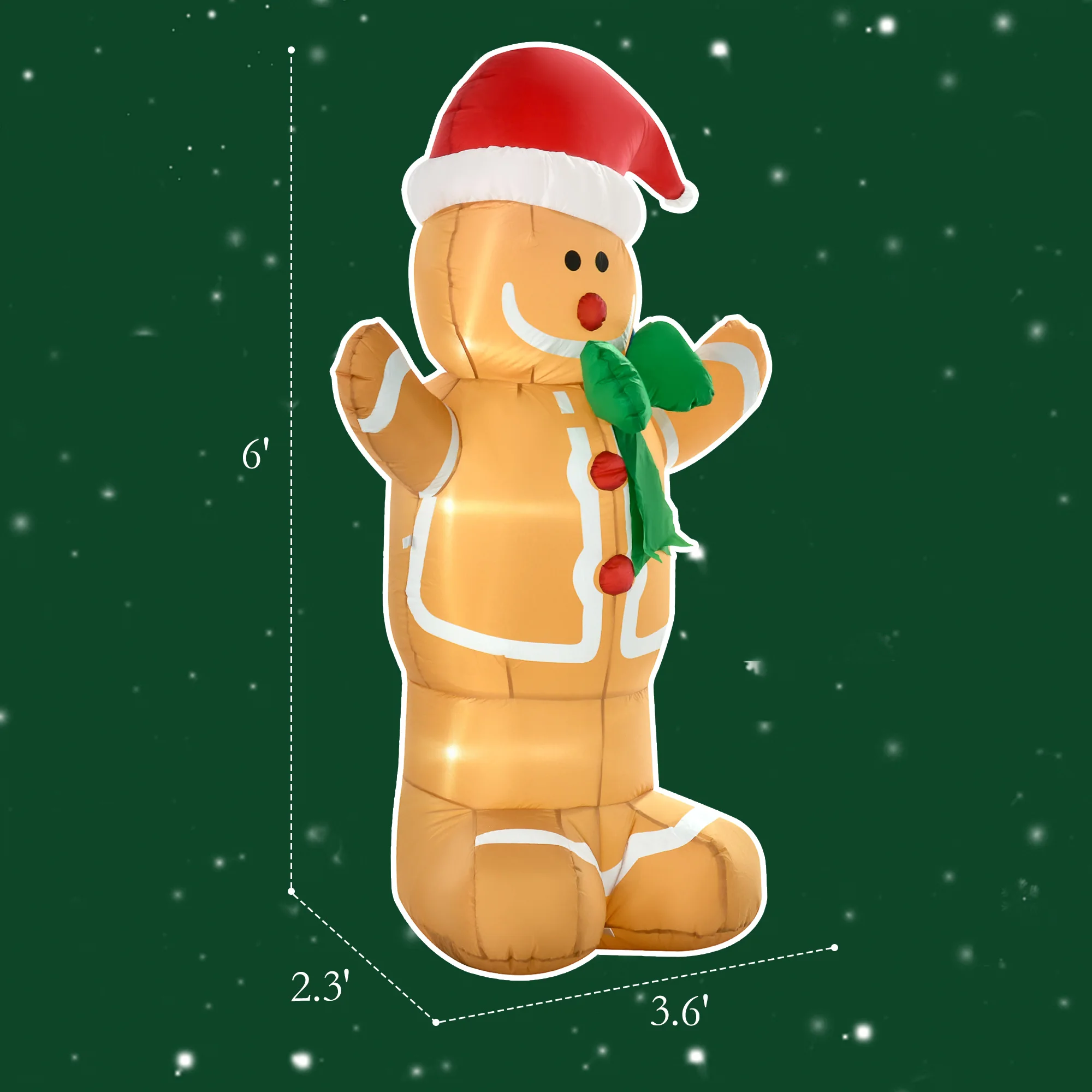 HOMCOM 6ft Christmas Inflatabl - Outdoor Lighting Effects ulasan dan harga