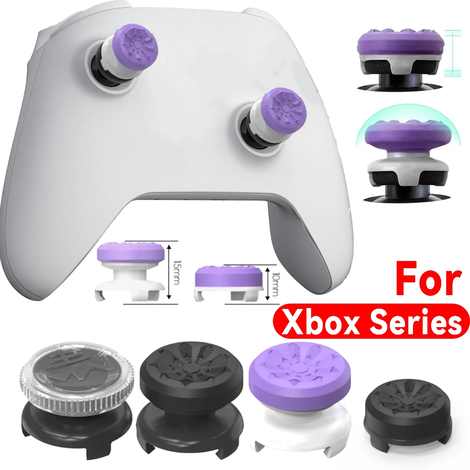 Joystick Cover Analog Sticker Extenders Caps for XBOX ONE Game Controller Thumbsticks High-Rise Silicone Cap for Xbox Series