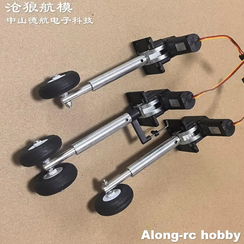 Modèles d'avion RC, train d'atterrissage rétractable de 105mm avec une roue en PU de deux 36mm pour avion de loisir RC de 2-3kg, avion de chasse à monter soi-même