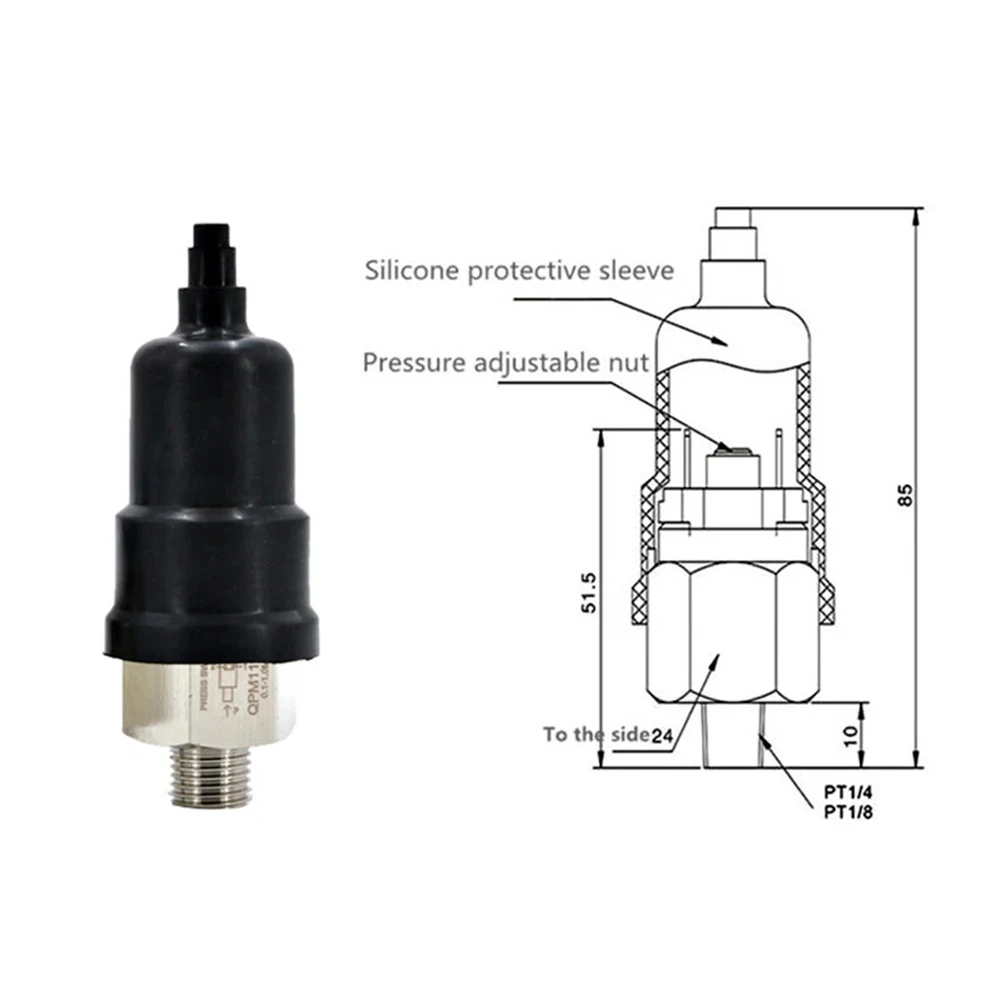 2025 QPM11-NC / QPM11-NO 1/8 1/4 PT Diaphragm Adjustable Controller Pressure Switch For Compressed Air Water Systems