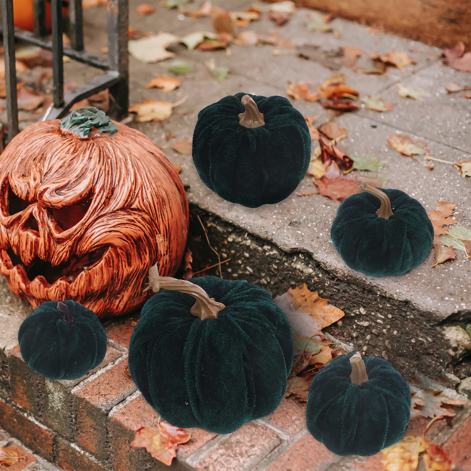 

Carved Pumpkin Decoration for Halloween Artificial Outdoor Autumn Decorations Thanksgiving
