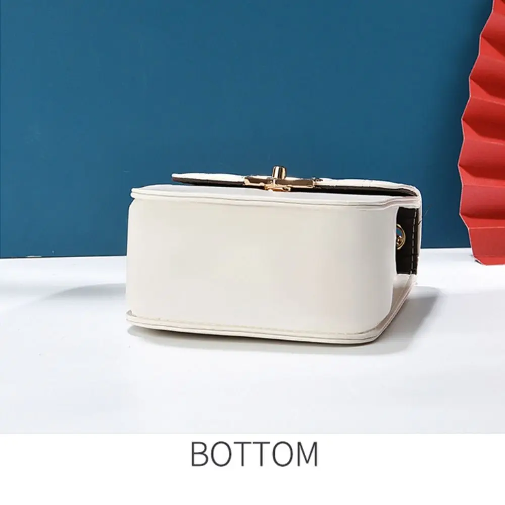 

Trend Korean Style PU Crossbody Bag Metal Chains Waterproof Shoulder Bag Mobile Phone Bag