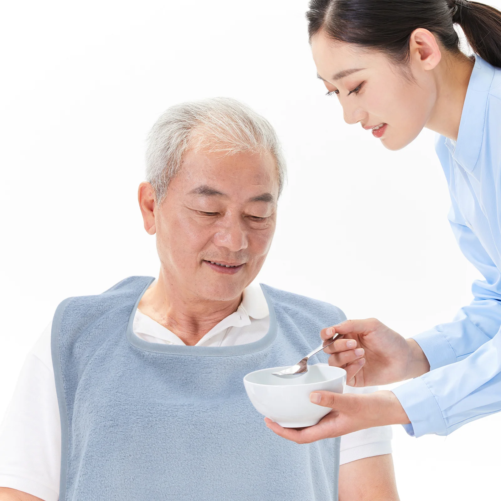 

Reusable Polyester Adult Bib Waterproof Oilproof Adjustable Large Dining Bib for Elderly Disabled Men Women Elderly Must Haves