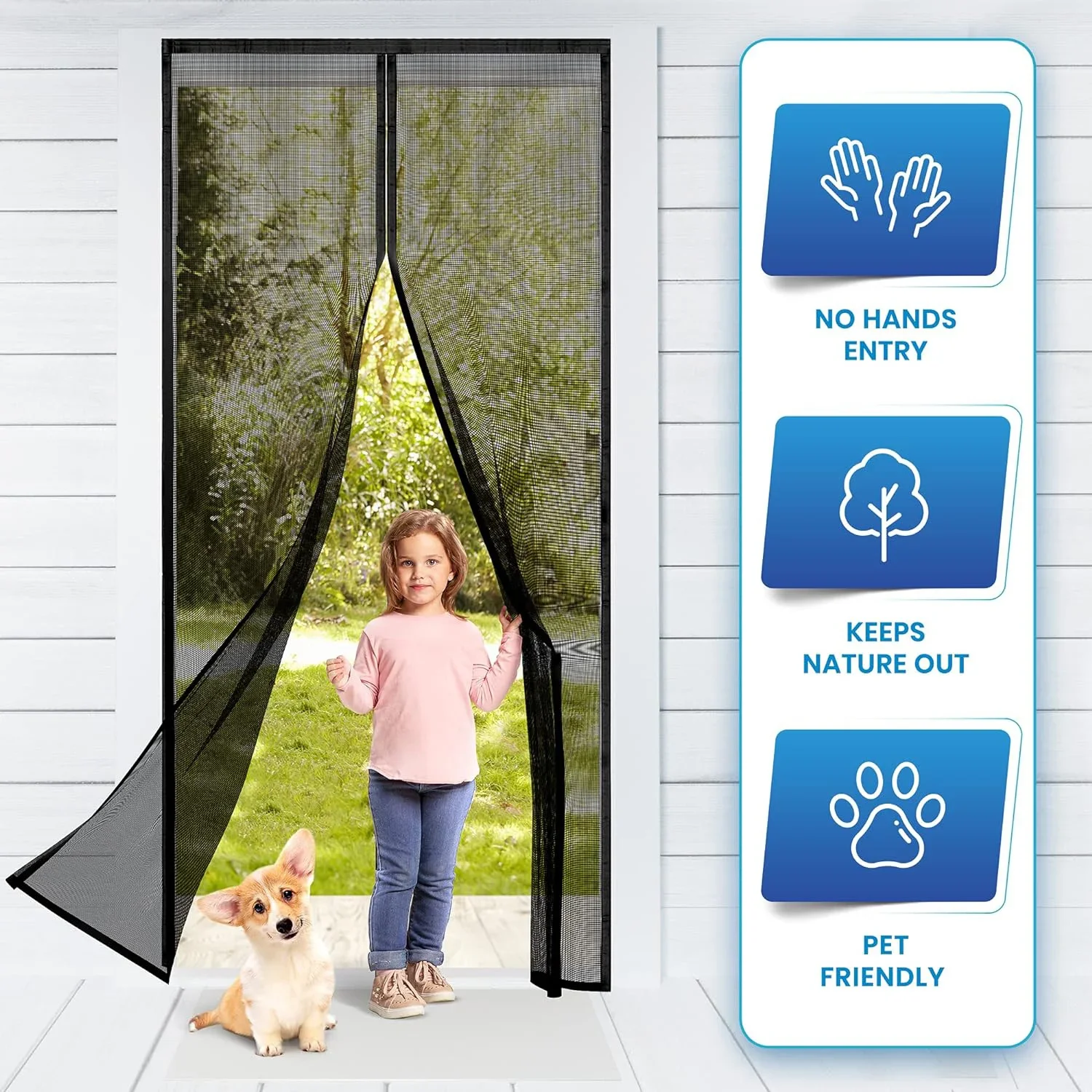 

Fibreglass Magnetic Suction Door Screen Mosquito Net Curtain Fly Automatic Closing Door Screen Kitchen And livingoom