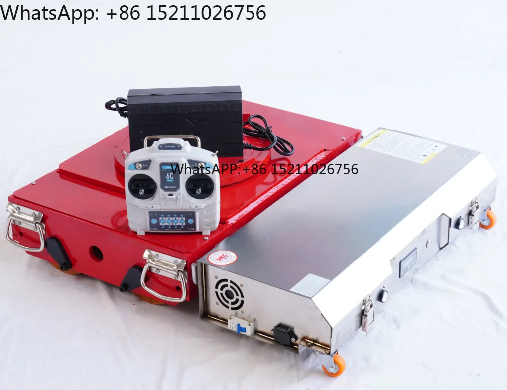 CE Remote Electric Heavy Skid Moving Trolley, Industrial Tank & Heavy Material Transfer Cart for Workshop, Equipment Repair