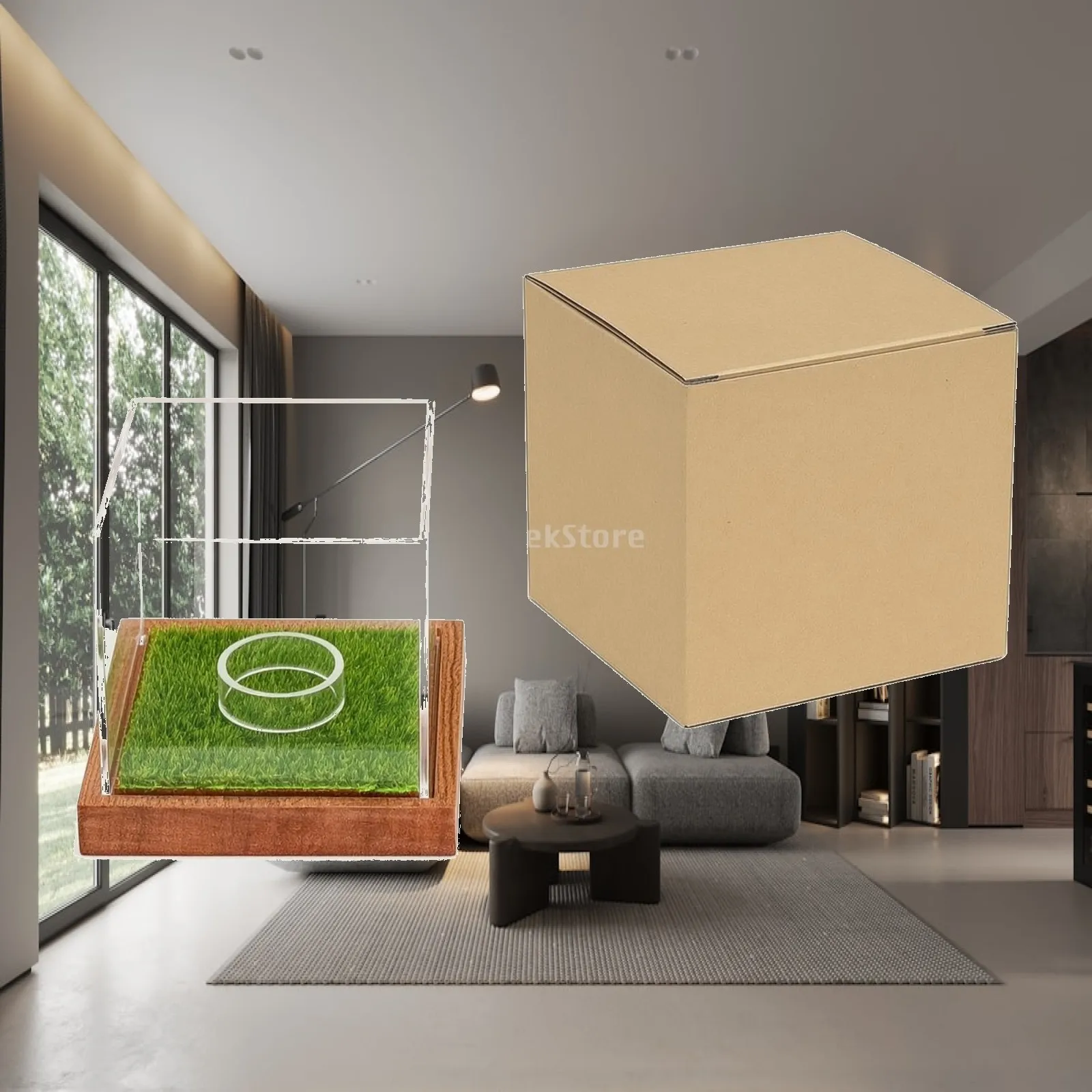 Wood Base Golf Ball Display Box with Transparent Cover for Collectible Showcase on Desk or Shelf