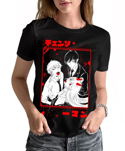 T-Shirt UNISEX CHAINSAW MAN DENJI MAKIMA Y BEAM