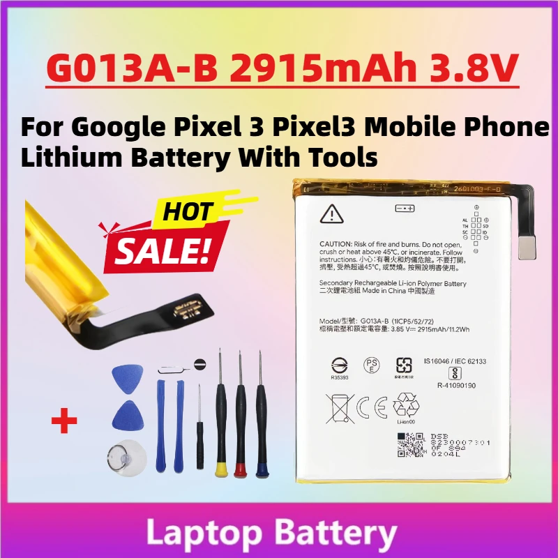 

Fast Shipping G013A-B 2915mAh 3.8V Li-ion Replacement Battery for Google Pixel 3 Pixel3 Mobile Phone Lithium Battery With Tools