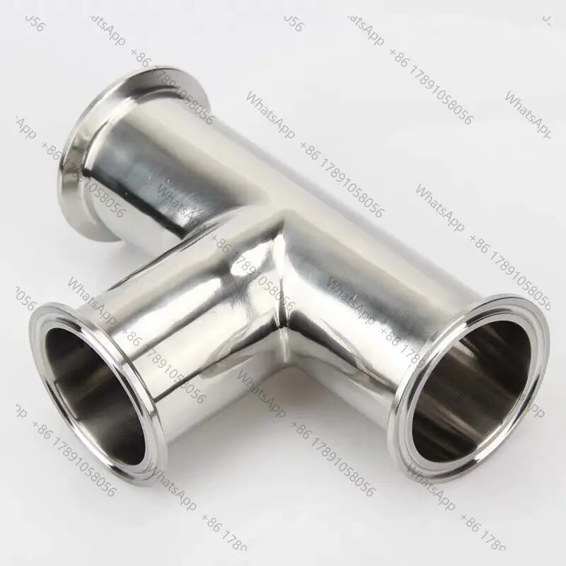1Pcs 19mm-108mm O/D 304 Stainless Steel Sanitary Ferrule 3 Way Tee Connector Pipe Fitting 1.5