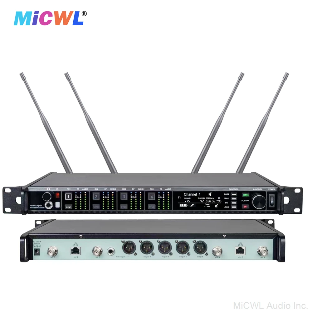 Axiet-micrófono inalámbrico Digital para DJ, sistema Vocal supercardioide 4 K9, 4 canales, KSM9, AD4Q