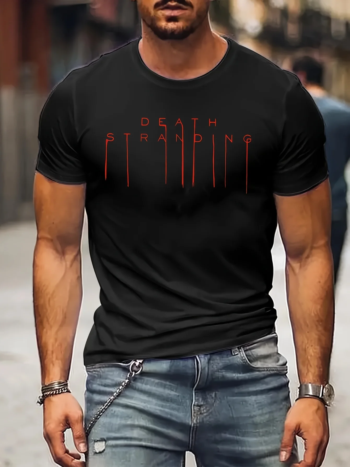 Death Stranding Men Clothing Funny T Shirts Tee Shirt Anime Men T shirt Printed T-Shirt B5020508