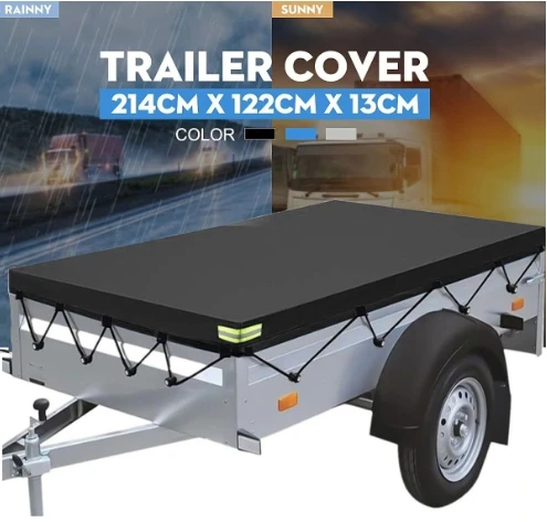 Tarpaulin Trailer Cover Dustproof Windproof Trailer Cloth for Trailer Supplies Waterproof Dustproof General Purpose