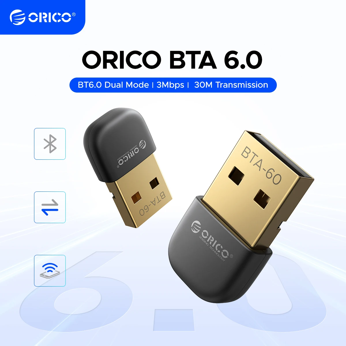ORICO Dual Mode 6.0 Wireless WiFi Adapter Bluetooth USB Dual Band Network Card Receiver for Desktop Suitable for Desktop Laptops