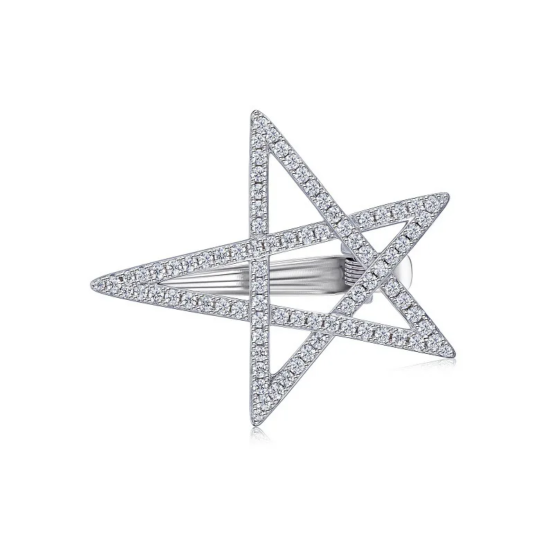 Iced Out D Color Moissanite Star Hairclip 925 Sterling Silver Fashion Men Jewelry Bling Diamond Hairpin Pass Tester Wholesale