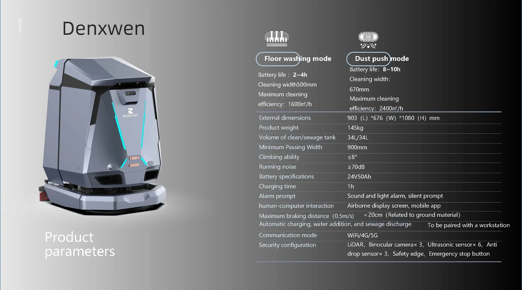 commercial intelligent cleaning robot automatic charging robot floor scrubber automatic water addition