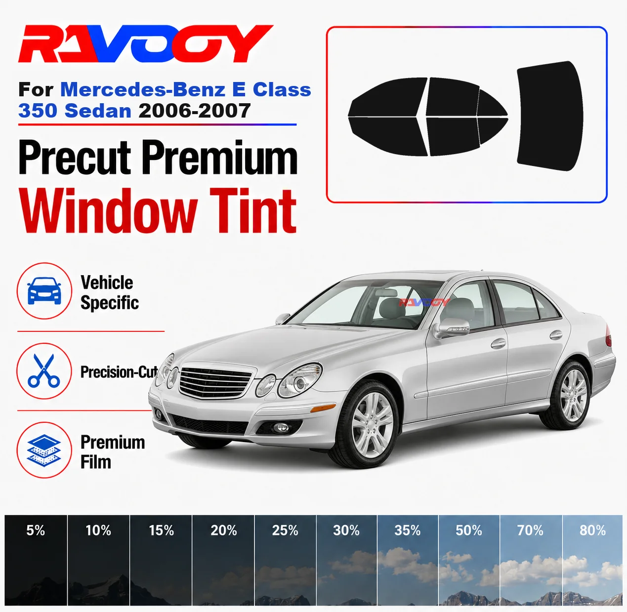 premium-precut-window-tint-kit-front-rear-windows-for-mercedes-benz-e-class-350-sedan-2006-2007-complete-set-nano-ceramic-film
