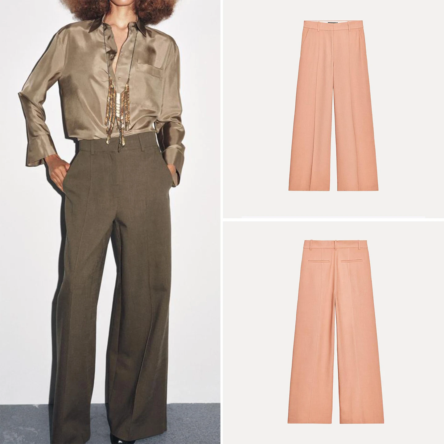 

Faionable Versatile Color Simple Sle Autumn 2025 Women's Straight Leg High Waist Long Pants Suit Pants Z Brand