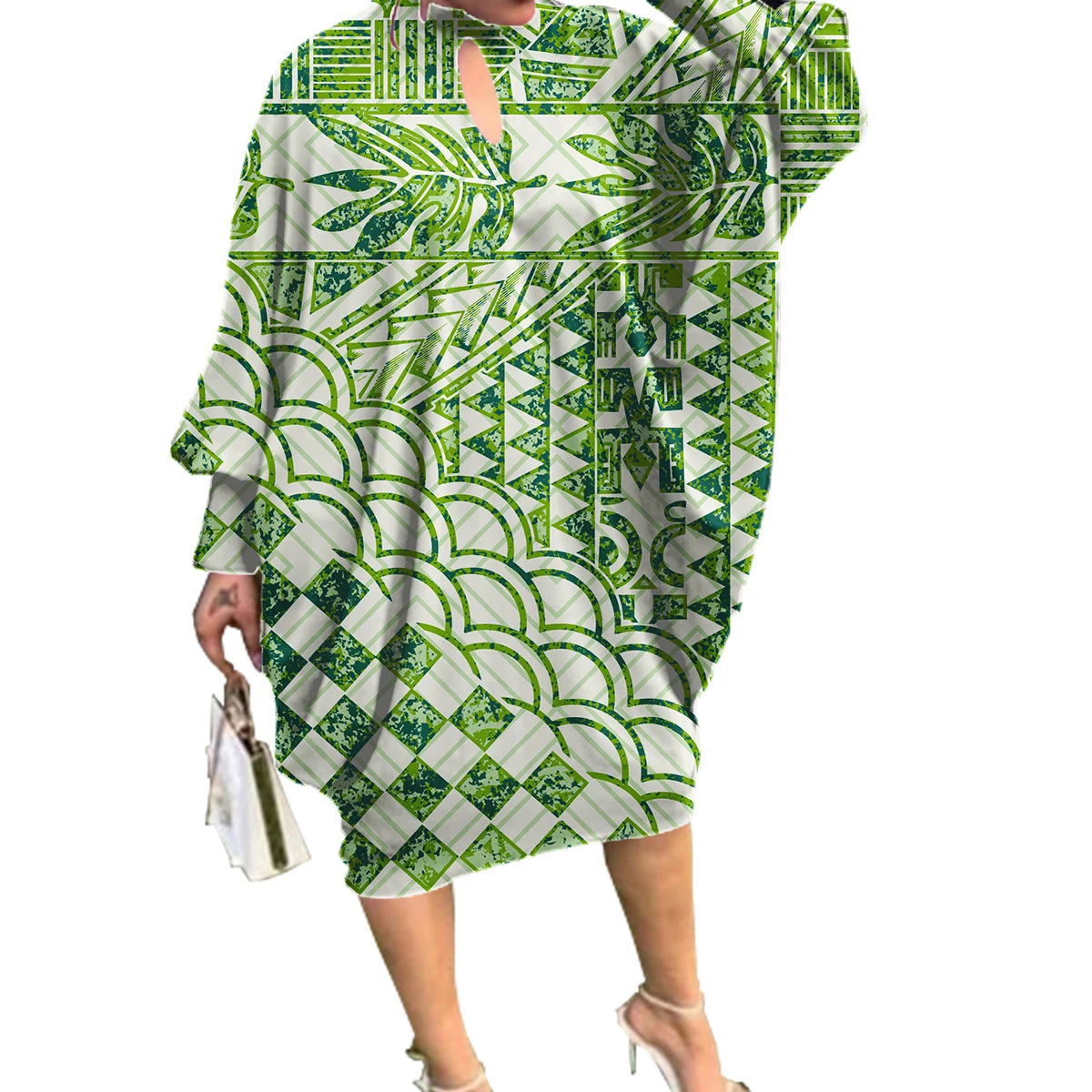 Dostosuj hawajska najnowsza sukienka w stylu wysp polinezyjska odzież plemienna Samoa Puletasi Tapa drukuj sukienka Kaftan dla kobiet