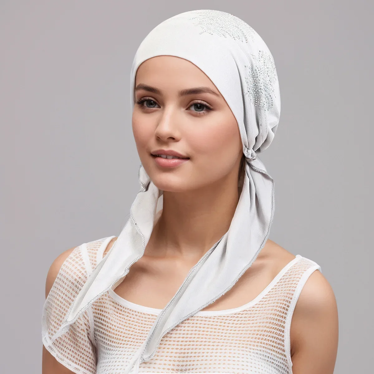 

Мусульманская женская предварительно завязанная шляпа, внутренний хиджаб, кепка со стразами и перьями, тюрбан, капот, платок, повязка на голову, банданы, повязка на голову, тюрбан Mujer