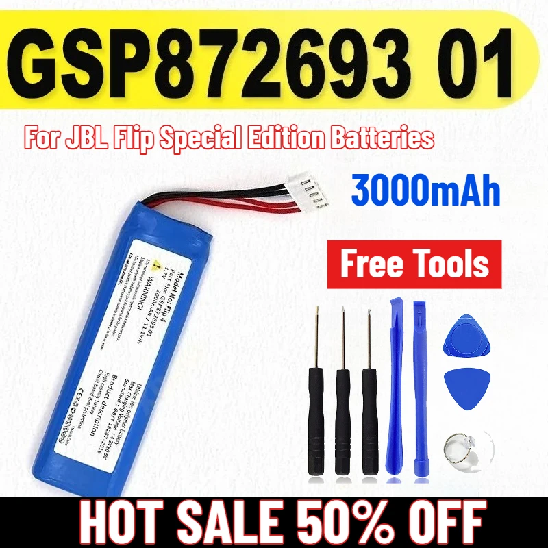 

Brand-New GSP872693 01 3000mAh Replacement Battery for JBL Flip Special Edition Batteries