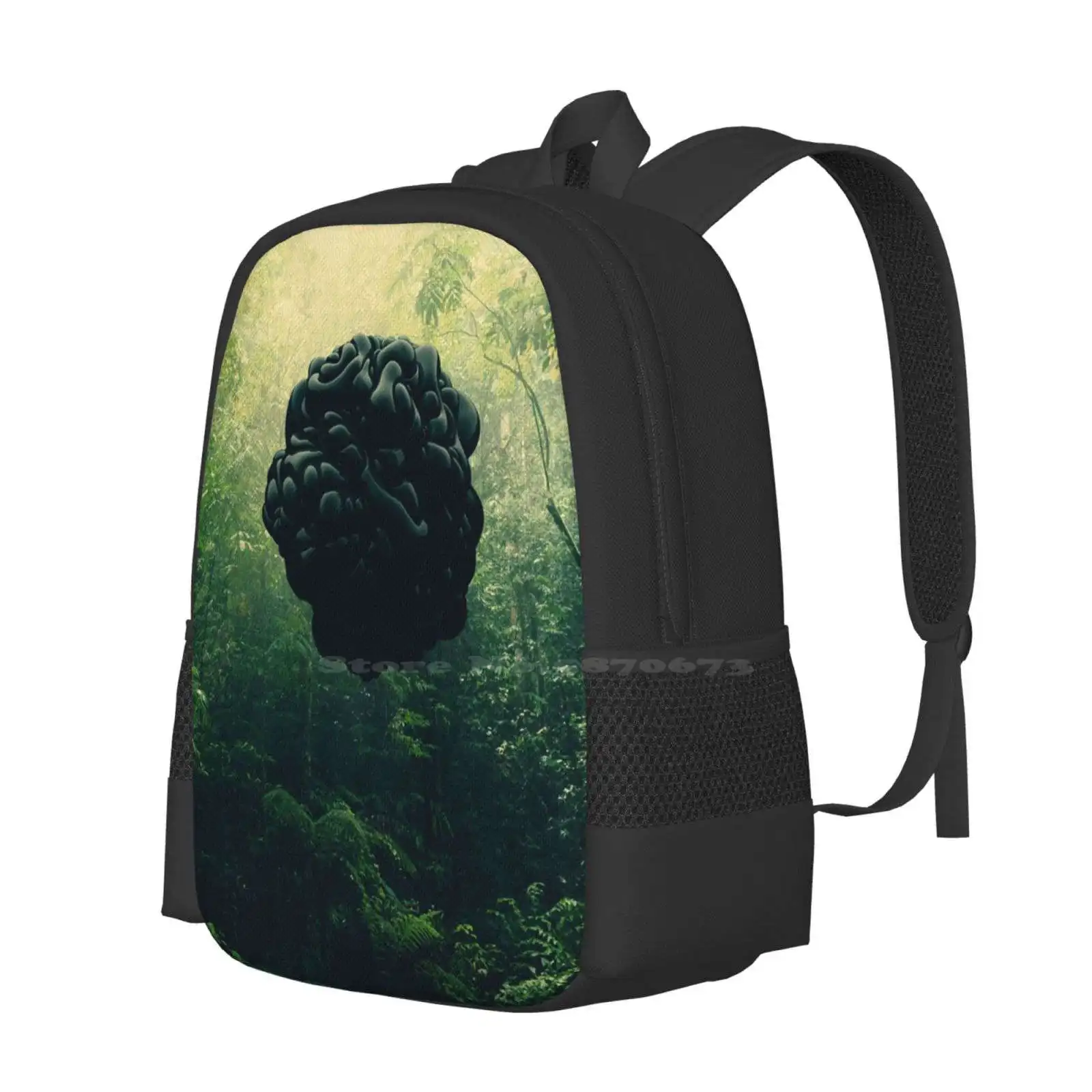 Blacks New Arrivals Unisex Bags Student Bag Backpack Person Crowd Cover Imagination Man Surreal Clouds Stone Archtecture