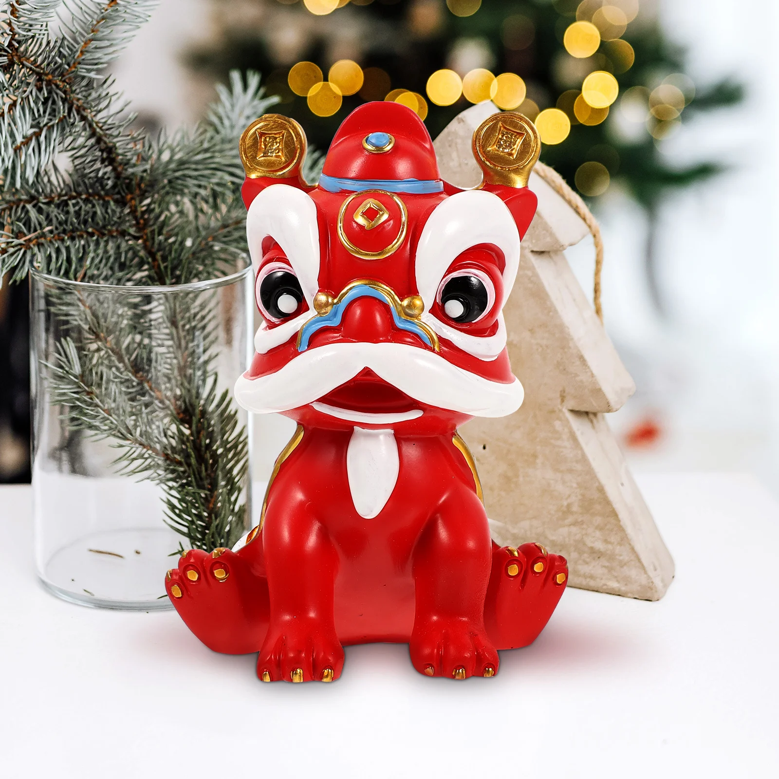 

Resin Lion Statue Desktop Decoration Home Office Small Lion Ornament Resin Sculpture Tabletop Adorns Tabletop Decor