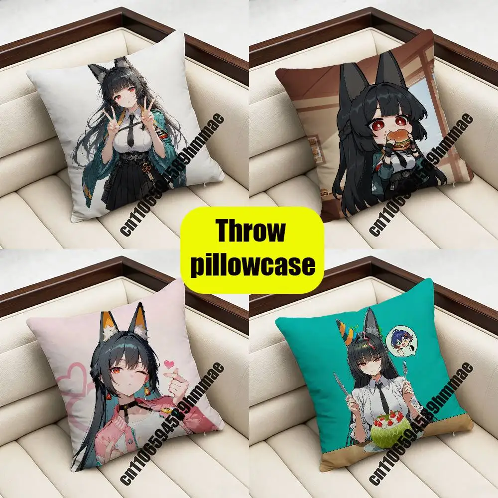 

For Z-Zenless Zone Zero Hoshimi Miyabi Throw Pillow Case Sham 45x45cm 40x40cm Square Car Pillowcase Pad Cushion Cover