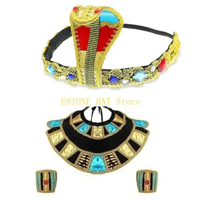 

49MF Egyptian Snake Hair Hoop Costume Cosplay Queen Headbands Headwear