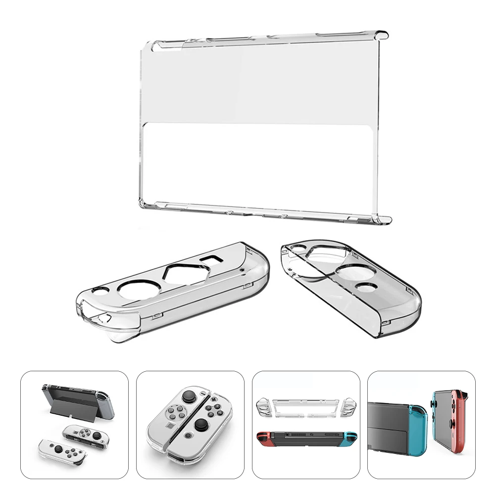 

1 set 1 Set Switch Oled Hard Shell Shockproof Protective Cover With Precise Cutouts Sturdy Clear Case For Game Console Gaming