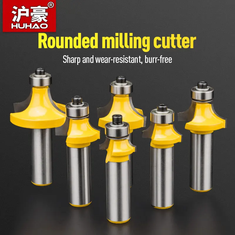 

HUHAO 6,35 мм 12,7 мм угловая фреза с хвостовиком и подшипниковой фрезой для деревообрабатывающего инструмента, твердосплавный резак