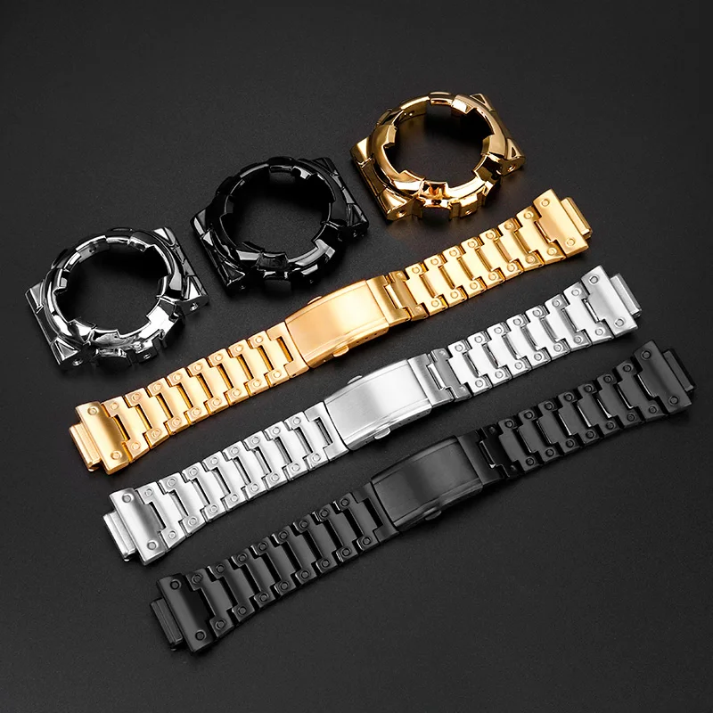 

Stainles steel bracelet with refined steel case for G-SHOCK Casio GA-110GB/100/120 Black Samurai modified refined steel metal