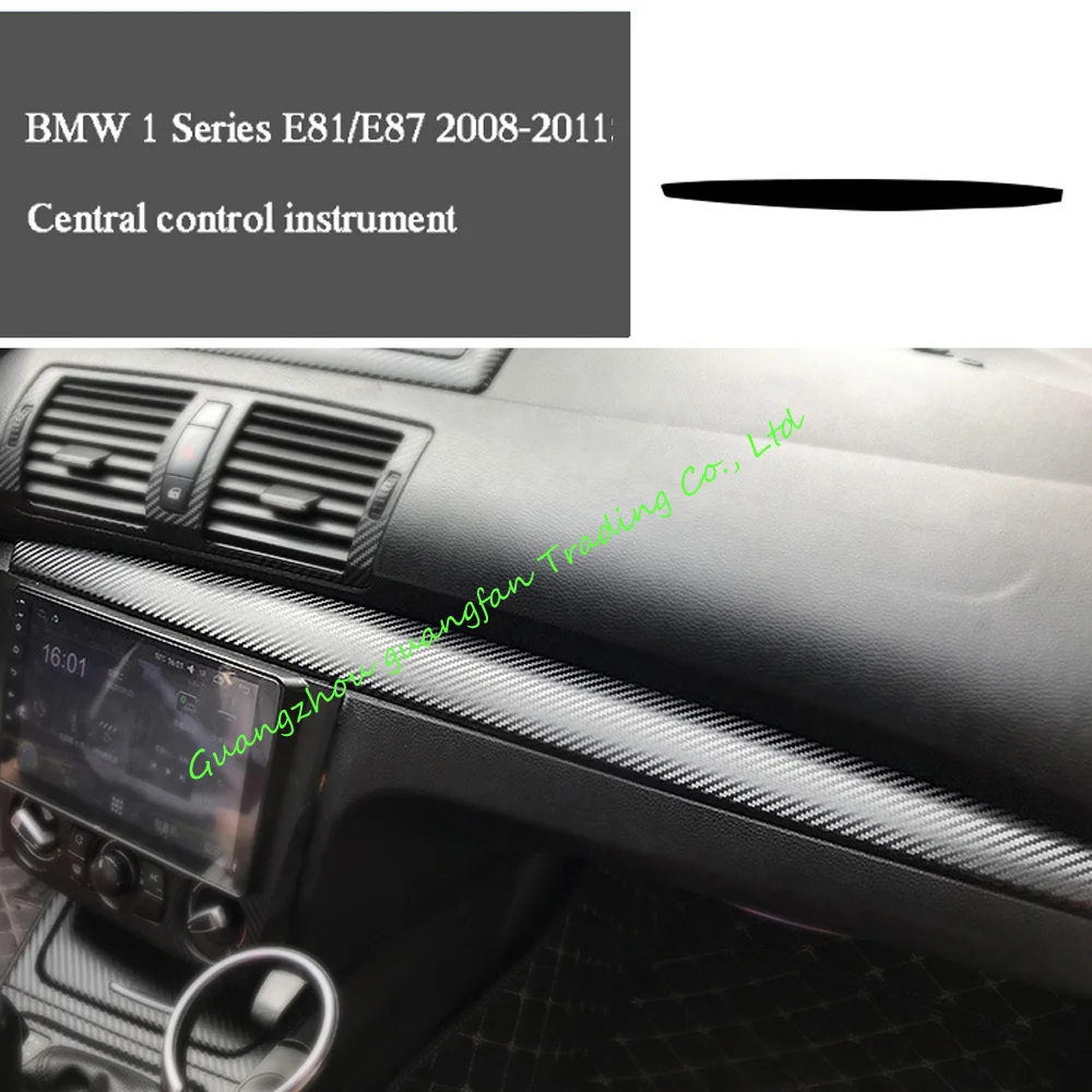 For BMW 1 Series E81 E87 Interior Central Control instrument Panel Handle Carbon Fiber Sticker Decals Car styling Accessorie