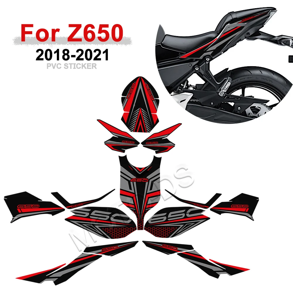 

For Kawasaki Z650 Z 650 Motorcycle Tank Pad Protector Sticker Decal Gas Knee Grip Tank Traction Pad Side 2018 2019 2020 2021