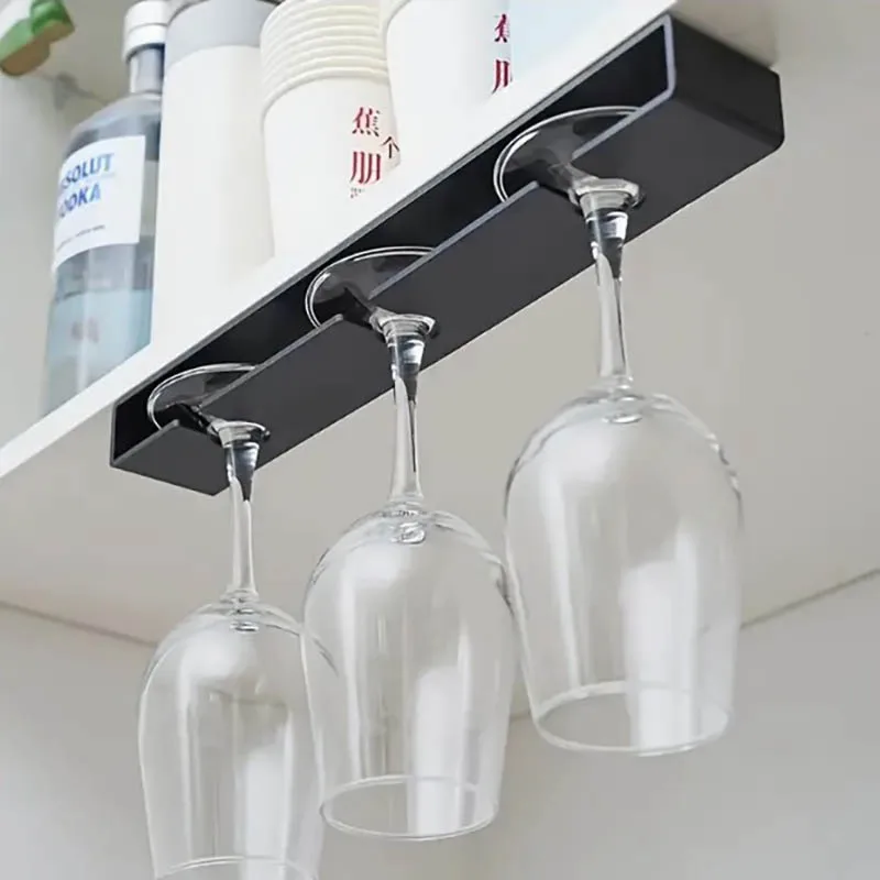 Space-Saving Under Cabinet Wine Glass Holder Multifunctional Stemware Rack for Kitchen Bar Storage Kitchen Storage Rack