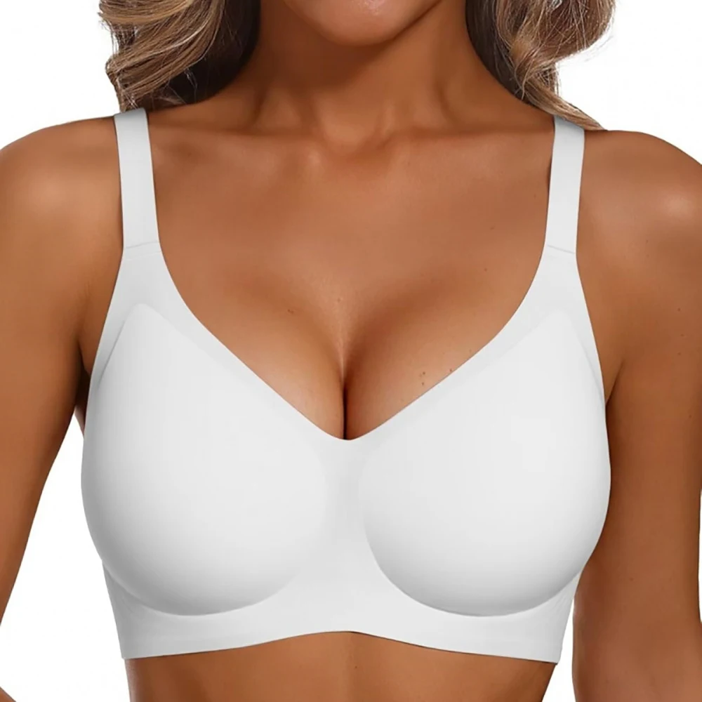 Jelly Wireless-BH, tiefer V-Push-up-BH, nahtloses T-Shirt, bequemer Plunge-BH ohne Bügel, BHs mit verstellbaren Trägern, Alltags-BHs – Detail 4