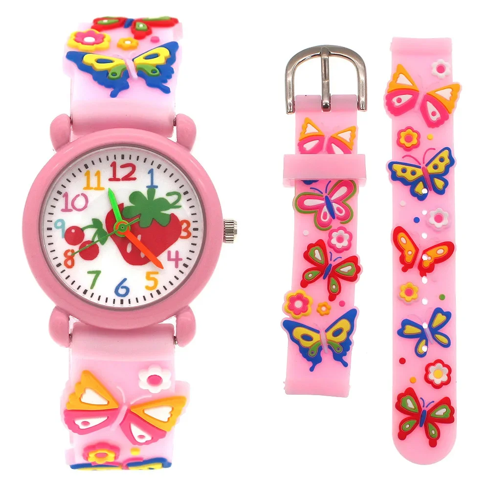 Colorful Dial 3D Kids Quartz Watch with Silicone Strap Unisex Children's Wristwatch Christmas Gift for Boys & Girls