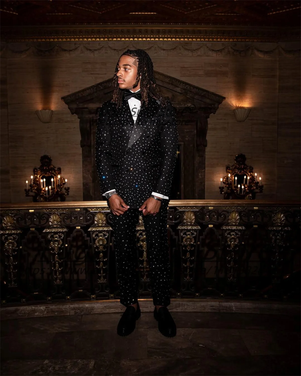 ประกายเพชรผู้ชายชุดที่กําหนดเอง Elegant SLIM FIT Peak Lapel เจ้าบ่าวงานแต่งงาน Tuxedos 2 ชิ้นชุดชาย PARTY PROM Blazers