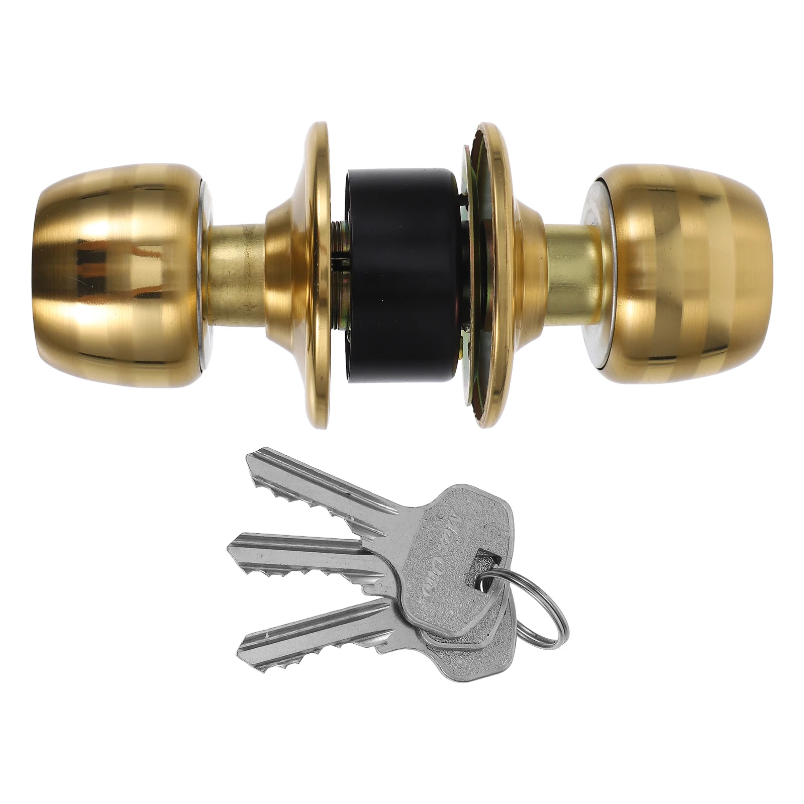 

Stainless Steel Spherical Knob for Bedroom Bathroom Study Door Knob Easy Install Durable Metal Lock Door Lock Key